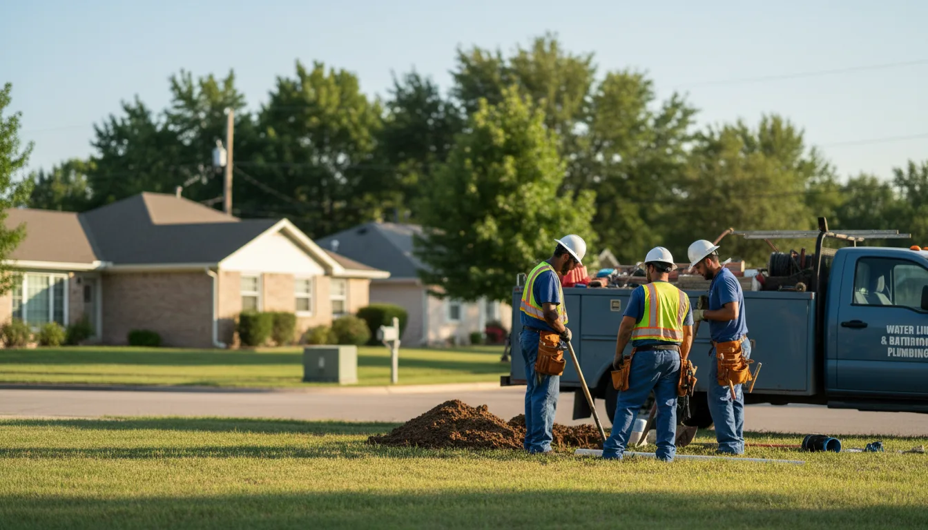 Residential water line and bathroom plumbing service in Melcher Dallas, IA